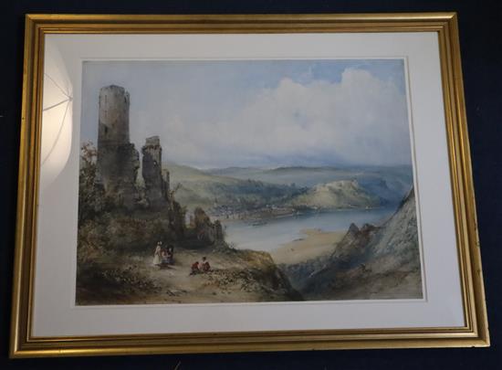 William Callow (1812-1908) St Goar from the Castle of Katz on the Rhine 18.75 x 25.5in.